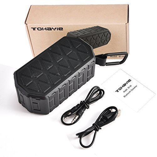 ToHayie Bluetooth Lautsprecher Wasserdicht,IPX6 Outdoor Tragbarer Lautsprecher,Mobiler Bluetooth 4.2