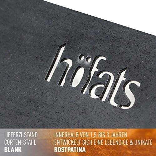 Höfats TRIPLE 65 Feuerschale - Design-Feuerstelle und Grill - für Terrasse und Garten - Corten-Sta