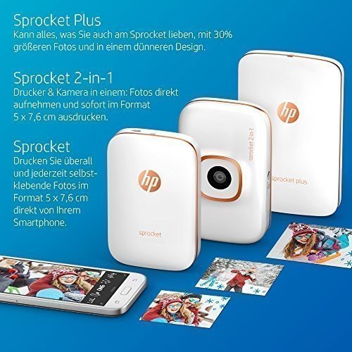 HP 2-in-1 Sprocket Mobiler Fotodrucker und Sofortbildkamera