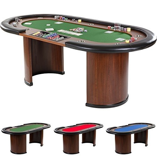 Pokertisch ROYAL FLUSH, 213 x 106 x75 cm, FARBWAHL, Gewicht 58kg, 9 Getränkehalter, gepolsterte Arm