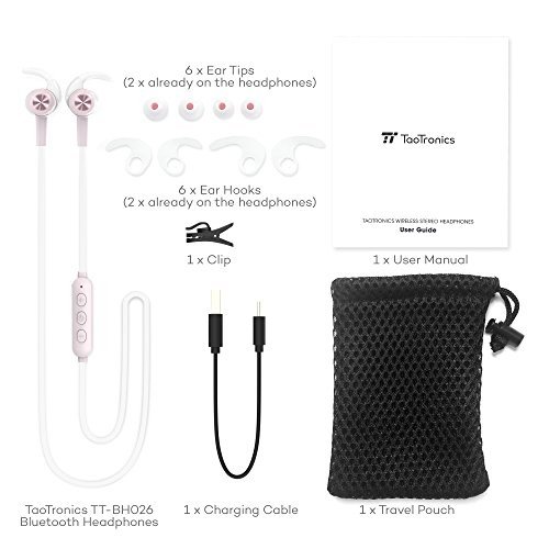 TaoTronics Bluetooth Kopfhörer 4.1 In Ear Wireless Headset mit Magnet bis zu 8 Stunden Spielzeit Sp