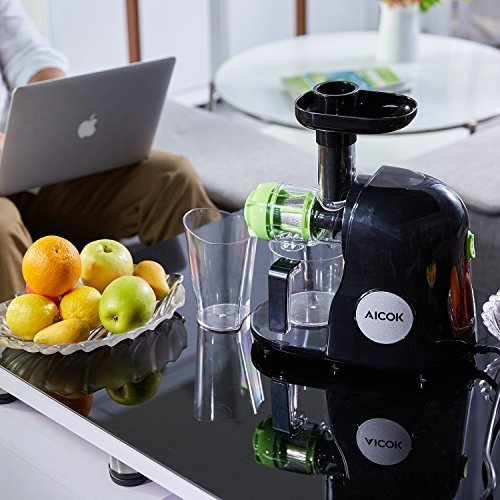 Aicok Entsafter, Slow Juicer Presse, BPA frei, Obst, Gemüse Saft, Elektronische Saftpresse automati