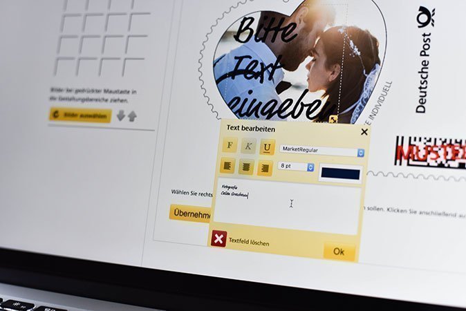 Wählen Sie Ihren Text, die Schriftgröße, Schriftart und entscheiden Sie wo Ihr Text zu finden sein soll.