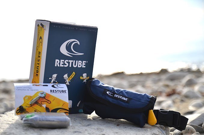 Restube Verpackung mit CO2-Patronen als Ersatz